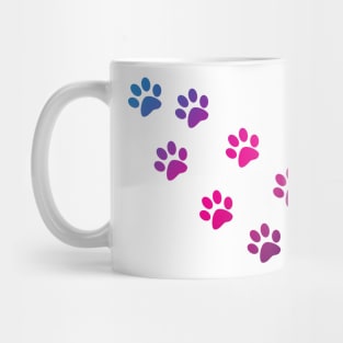 Cat Paws in Pink Blue and Purple Mug